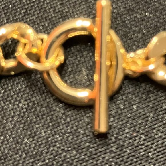 Gold Tone Cuban Chain with Toggle Clasp Charm (16") - Picture 9 of 9